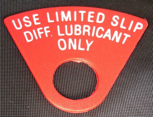 LIMITED SLIP LUBRICANT TAG 3/4"