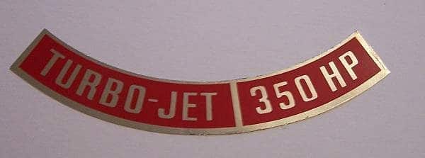 TURBO-JET 350 HP AIR CLEANER DECAL