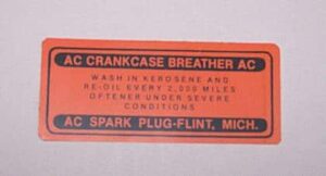WINDSHIELD WASHER INSTRUCTION TAG