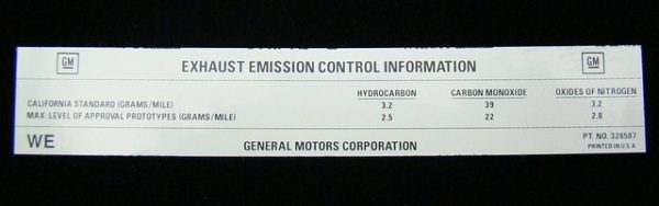 250 CAL WINDSHIELD EMISSION DECAL