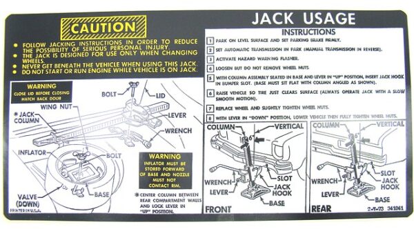 JACK INSTRUCTION HATCHBACK
