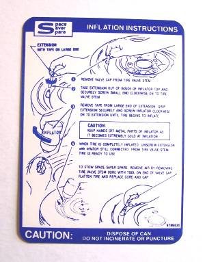 SPACE SAVER INFLATOR BOTTLE DECAL