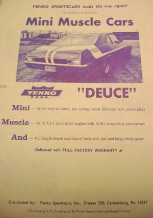 YENKO DUECE SPEC SHEET